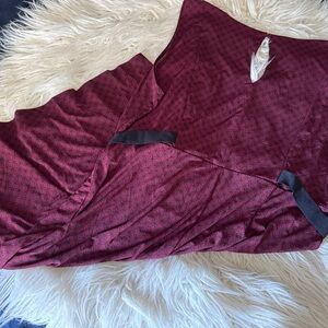 Burgundy Patterned Maternity Dress
